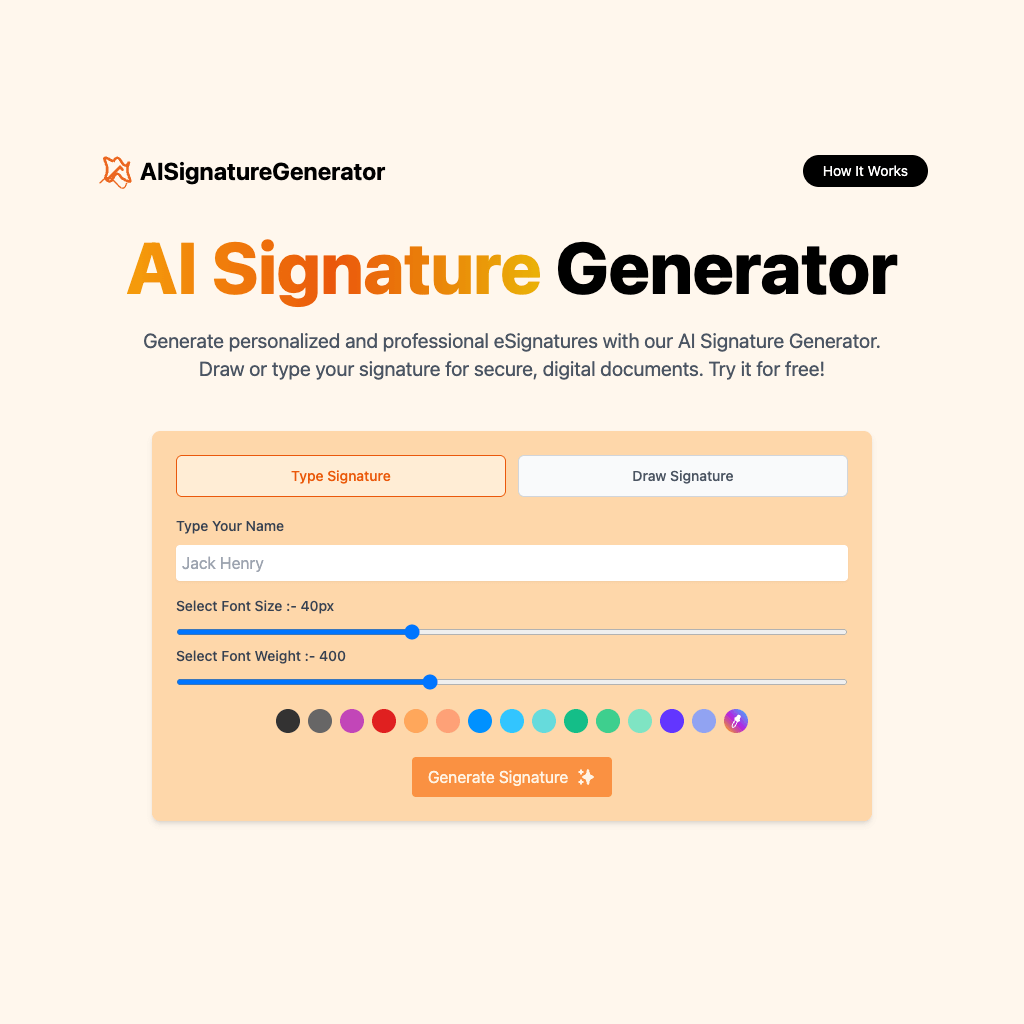 AI Signature Generator - Create Free AI Signatures Online