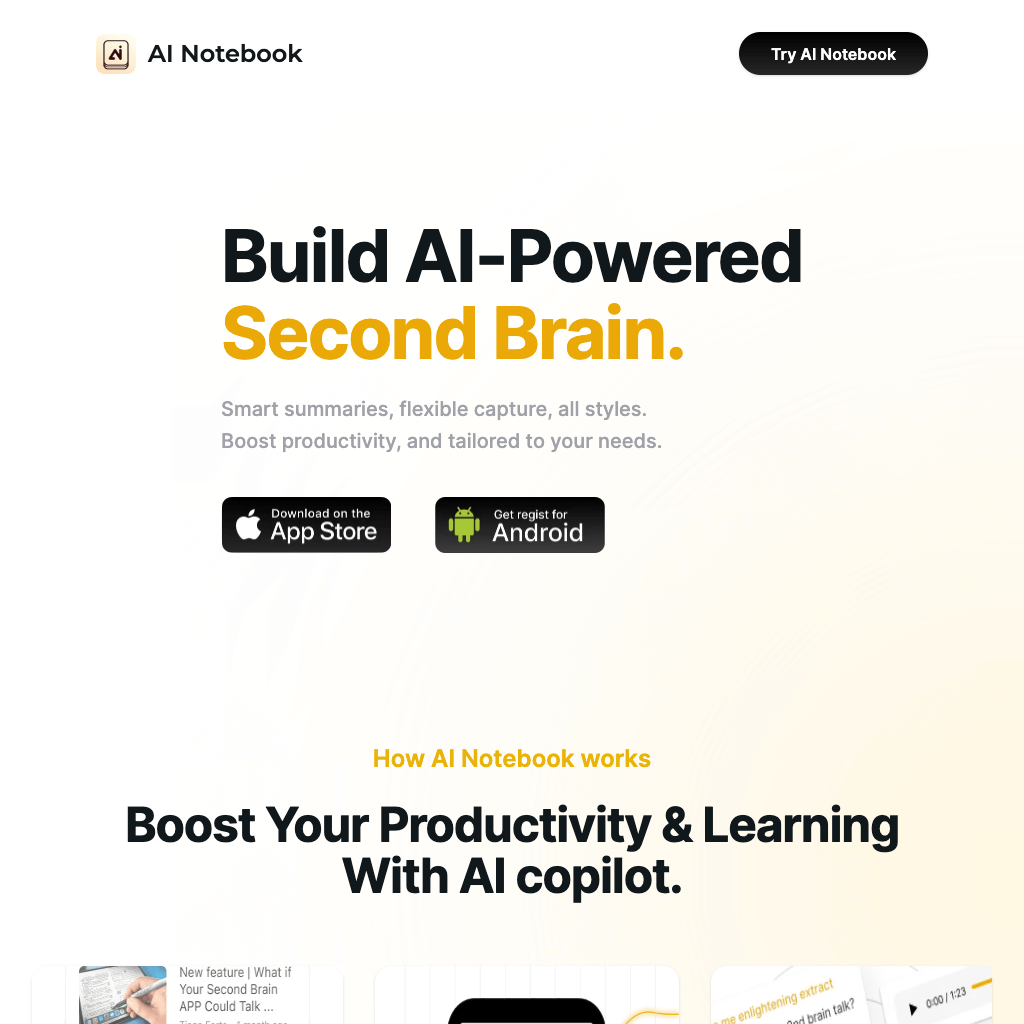 AI Notebook - Build Second Brain with AI Note Taker
