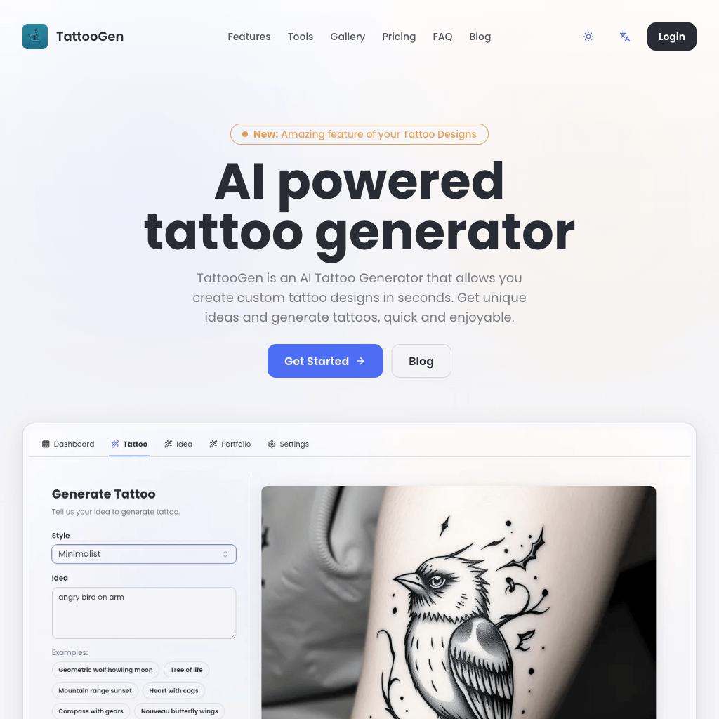 TattooGen | AI Tattoo Generator, Generate Tattoo Designs