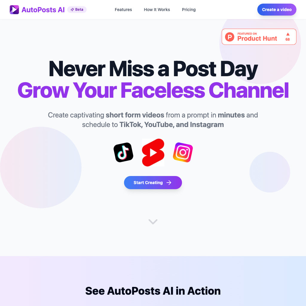 AutoPosts AI - Create Captivating Short Form Videos in Minutes