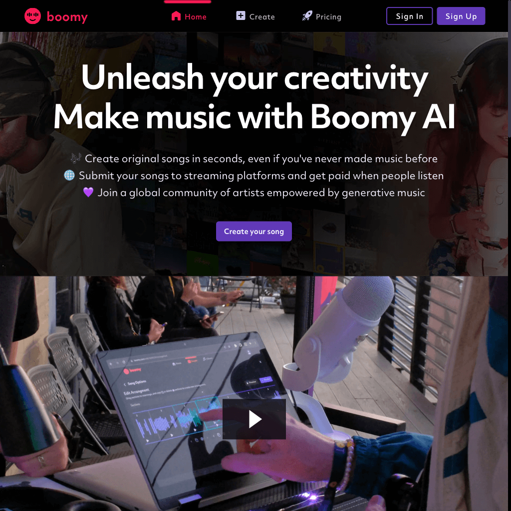 Boomy - Make Generative Music with Artificial Intelligence