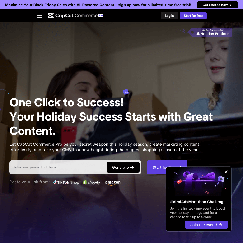 CapCut Commerce Pro Holiday Edition: Black Friday & Holiday Ads Made Easy