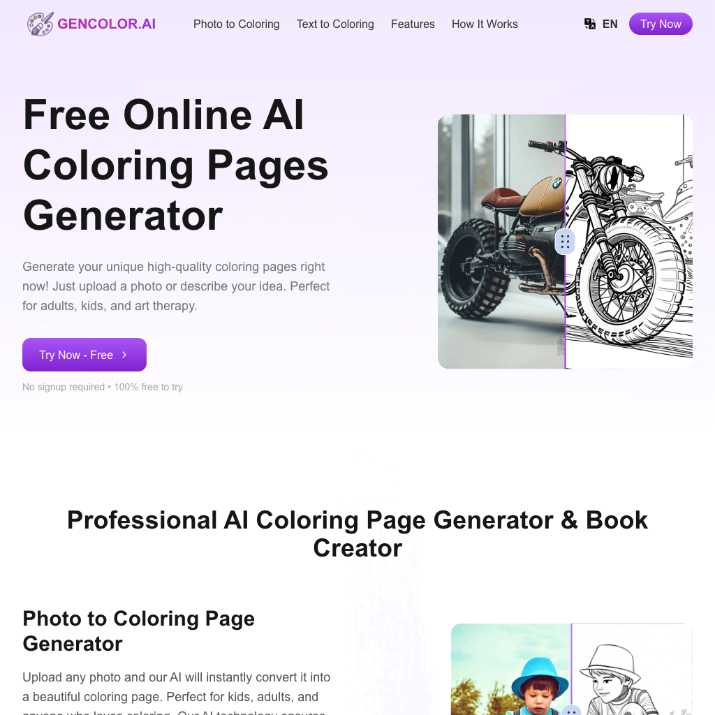 GenColor AI: AI Coloring Pages Generator Free Online