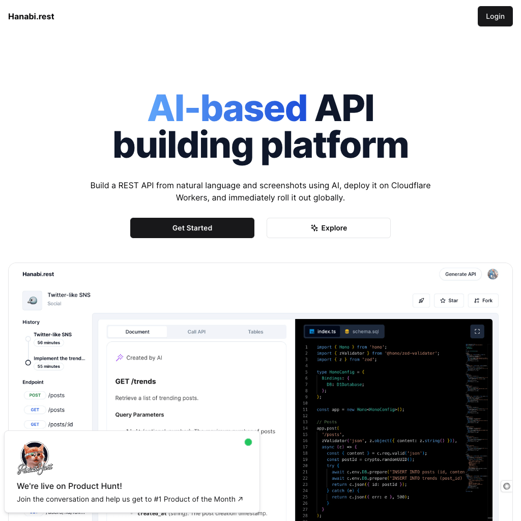 Hanabi.rest | AI-based API building platform