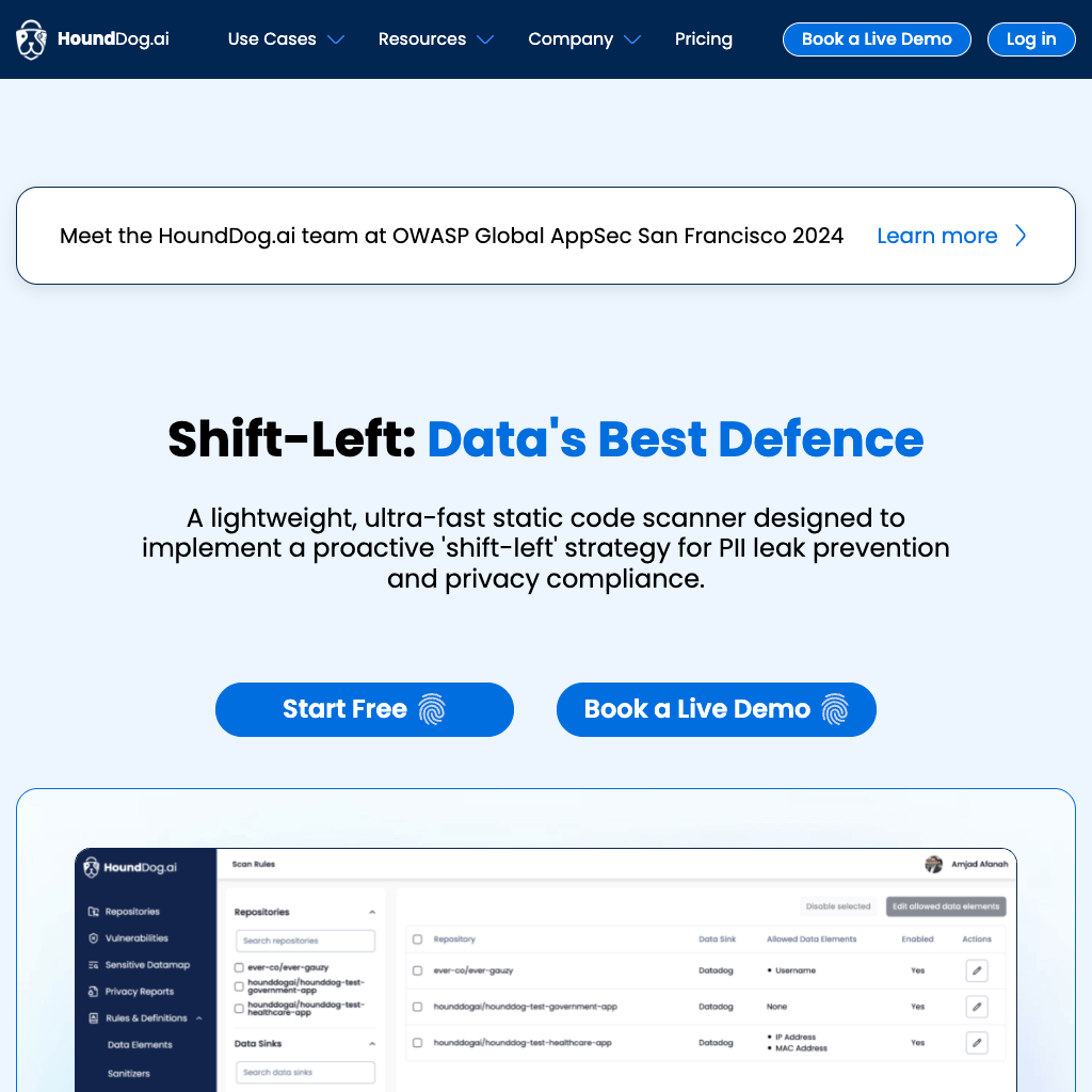 Proactive PII Leak Prevention and 3rd-Party App Data Flow Tracking - HoundDog.ai