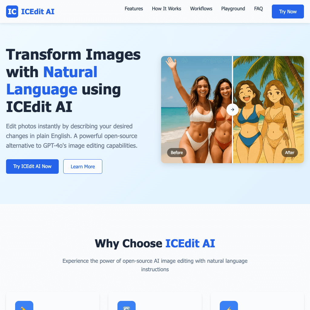 ICEdit AI - Advanced Image Editing with Natural Language Instructions