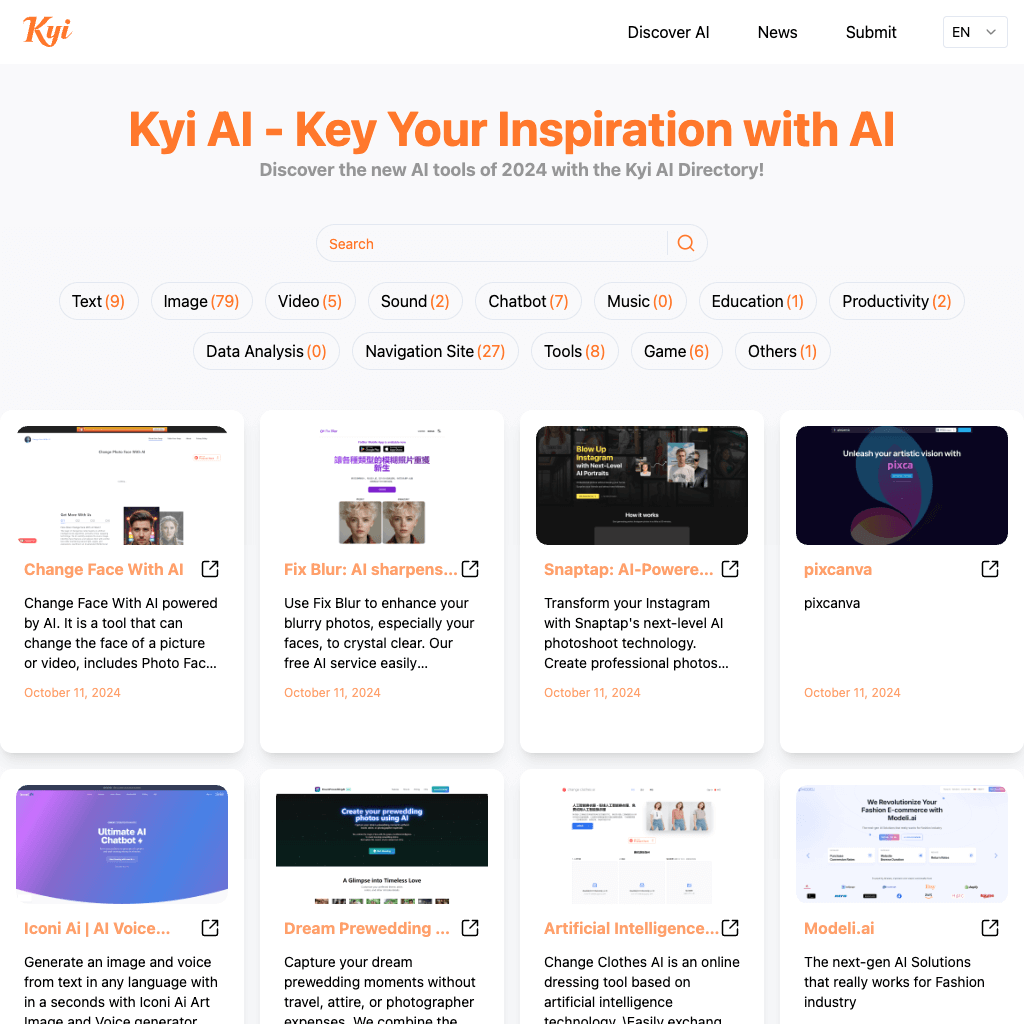 Kyi AI: List of the new AI Tools in 2024