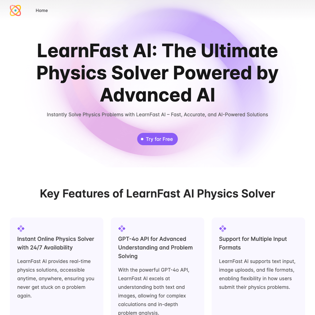 LearnFast AI Physics Solver: Instant, Accurate AI-Powered Solutions