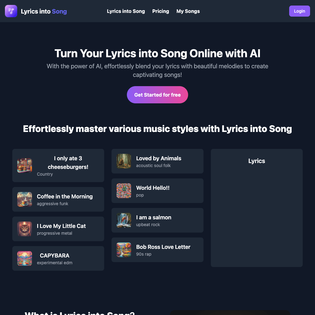 Lyrics into Song Online with AI