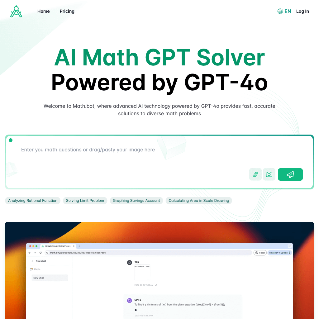 AI Math GPT Solver Powered by GPT-4o Free Online | Math Bot