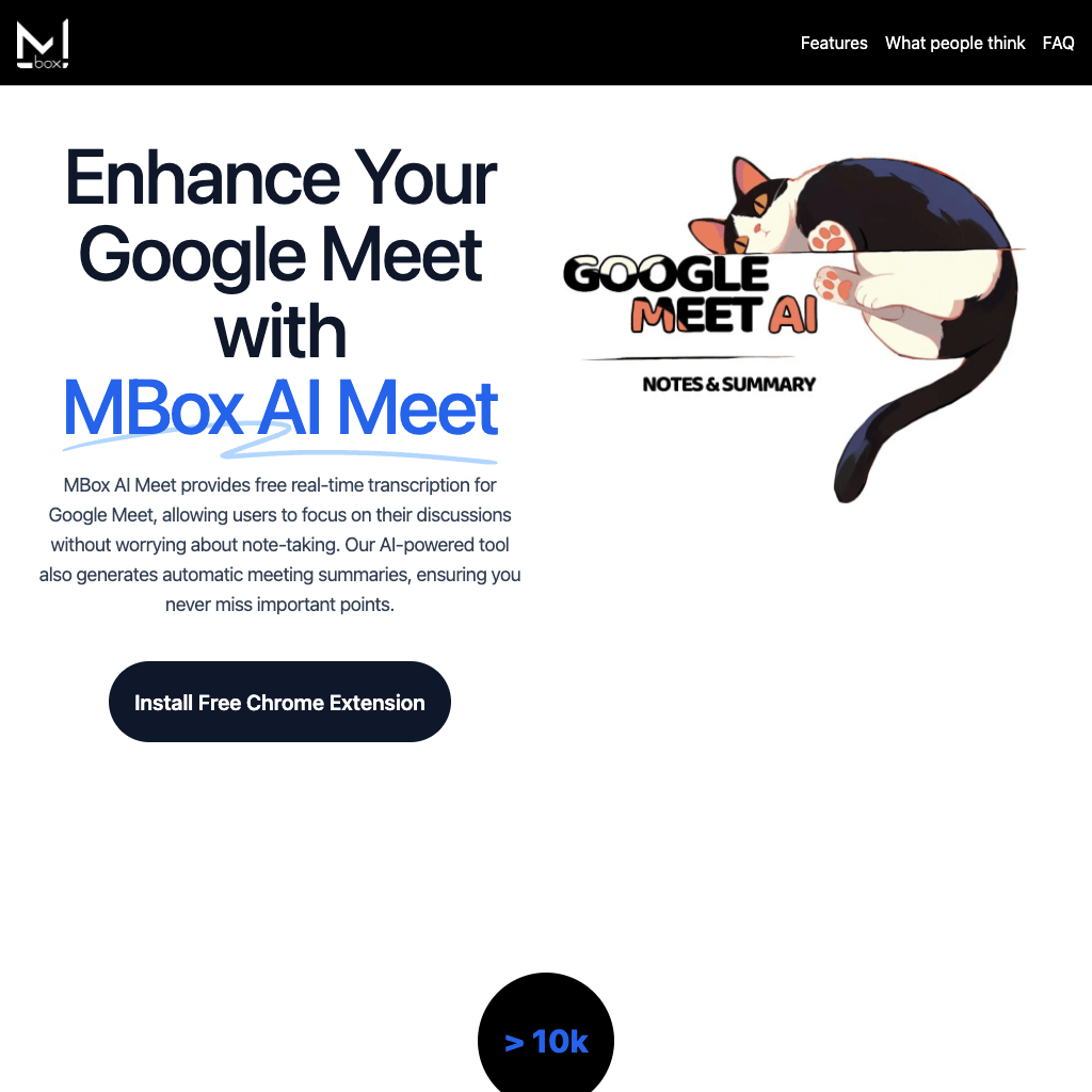 MBox AI Meet - Free Real-Time Transcription & Meeting Summaries for Google Meet