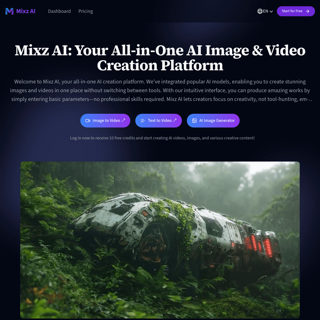 Mixz AI | Free All-in-One AI Image & Video Creation Platform