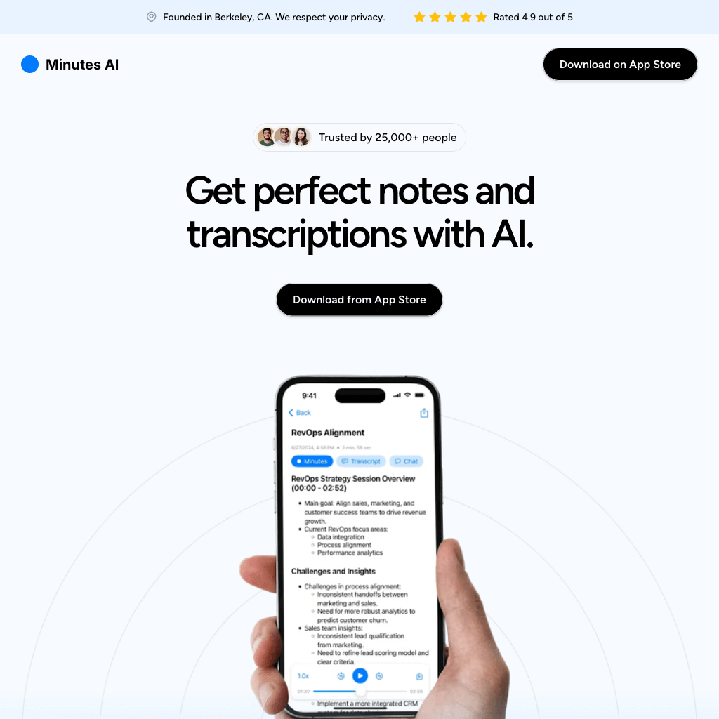 Minutes - AI Note Taking & Transcription