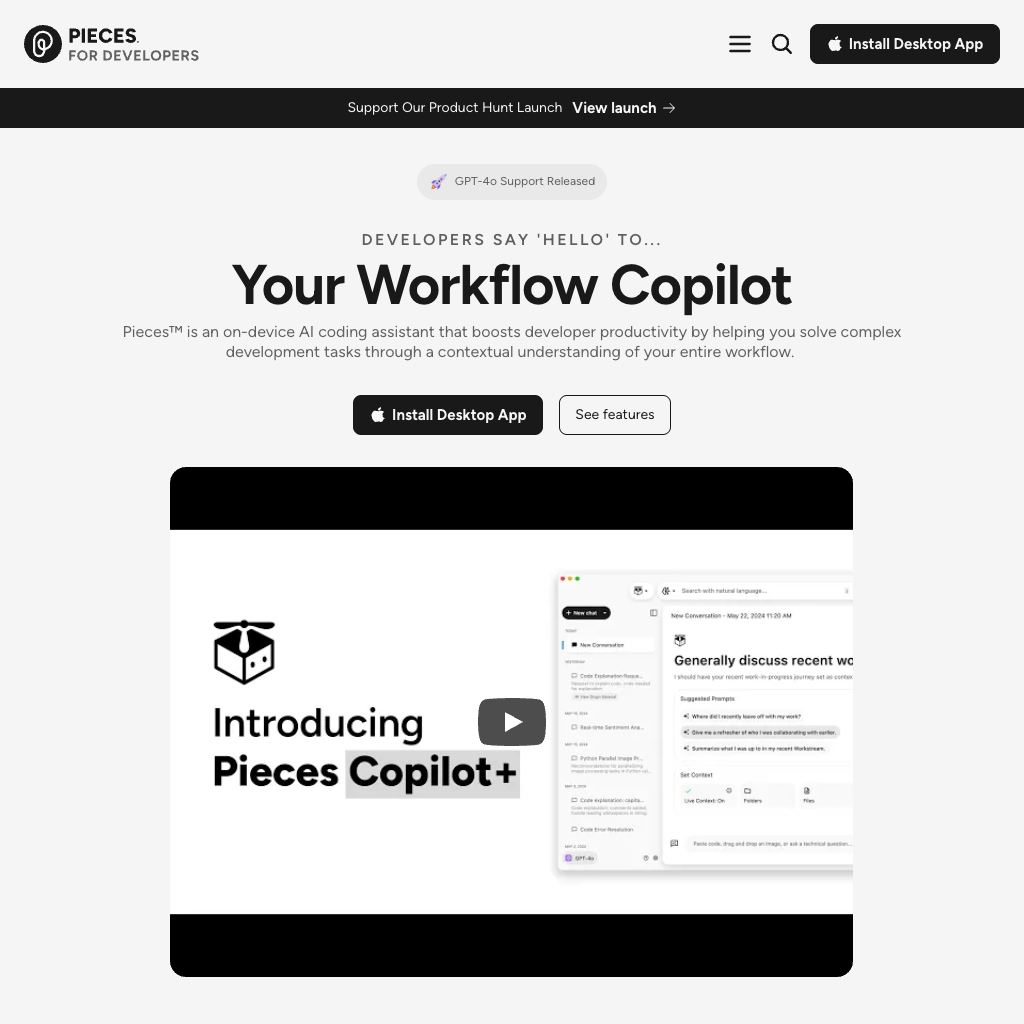 Pieces for Developers - Your Workflow Copilot