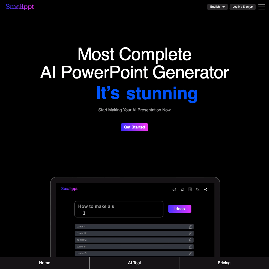 Smallppt : Create Stunning AI Presentations & Mind Maps