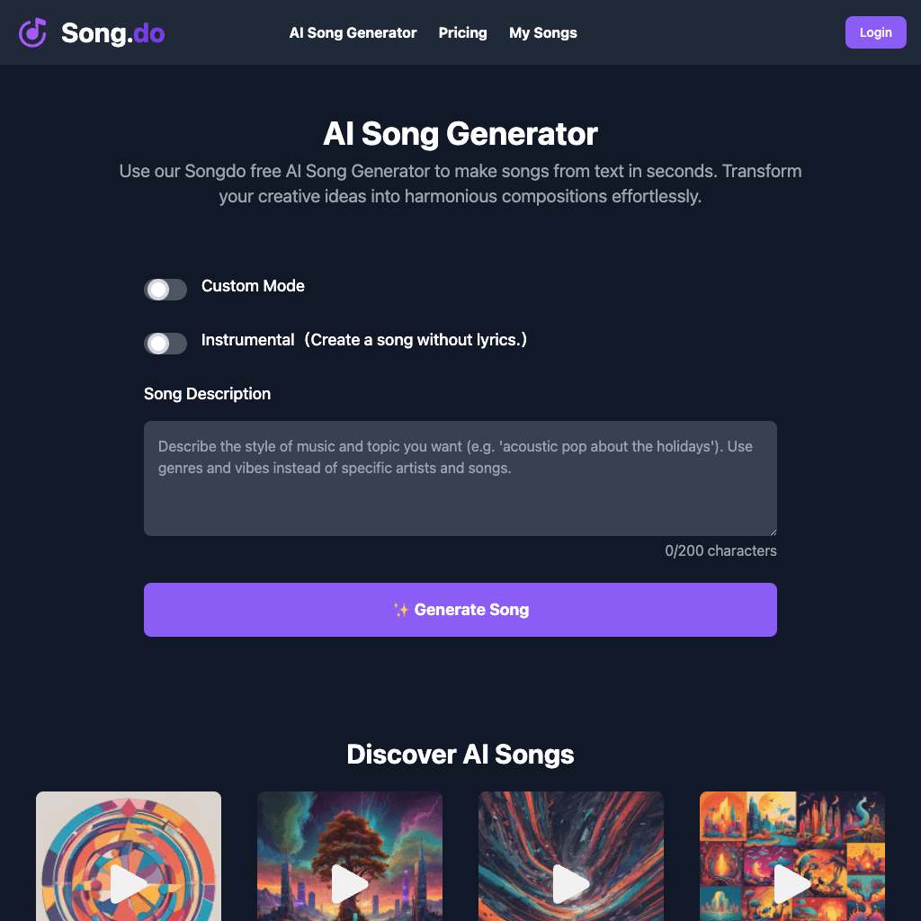 Free AI Song Generator ｜ Song.do