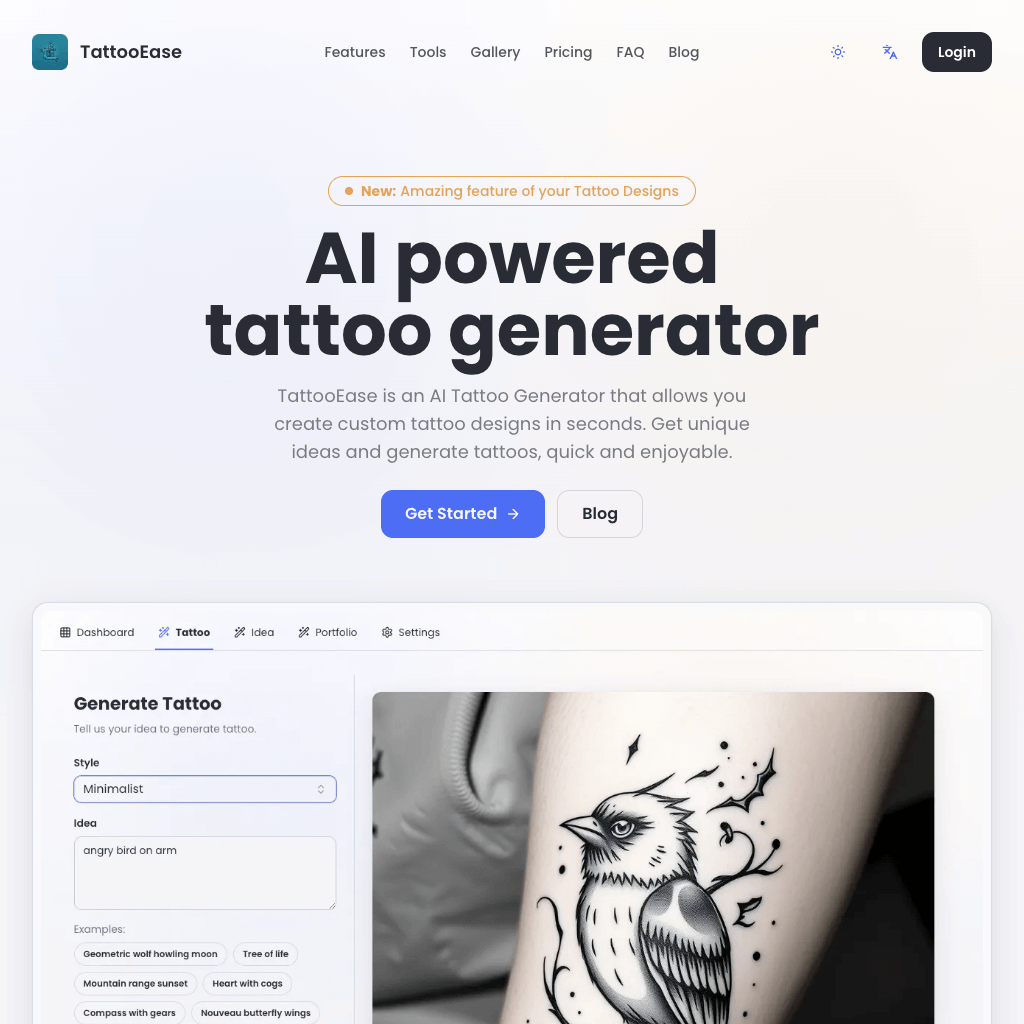 TattooEase | AI Tattoo Generator, Generate Tattoo Designs