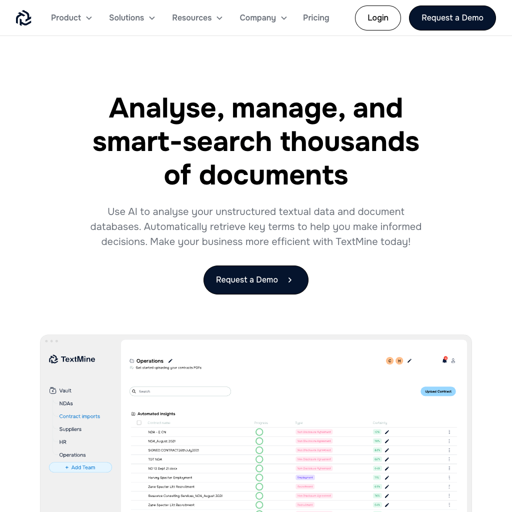 TextMine: AI powered knowledge base for your business critical documents