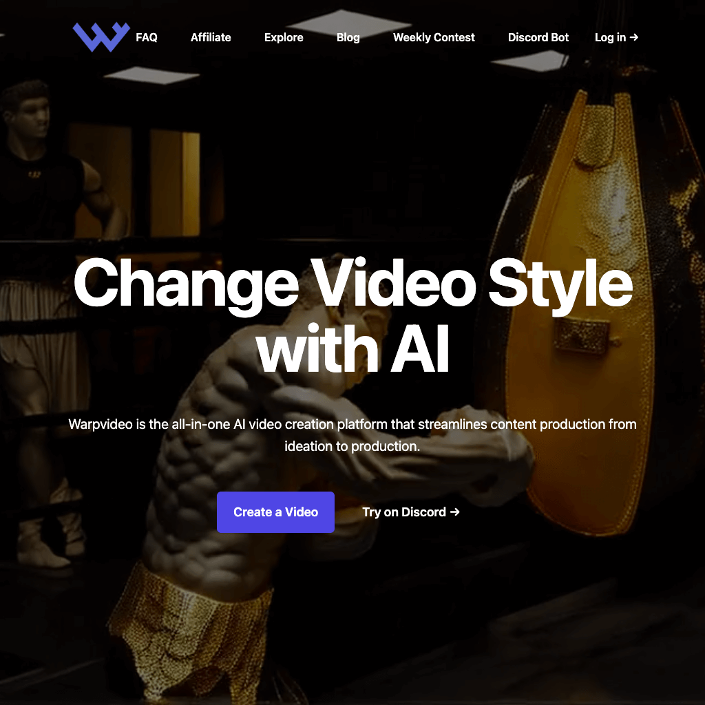 Change Video Style with AI: Warpvideo AI