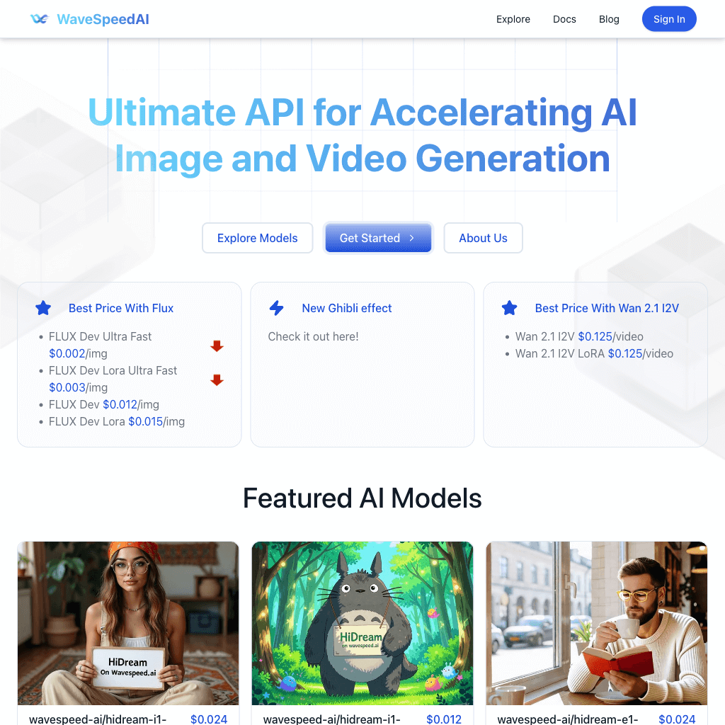 WaveSpeedAI - Ultimate API for Accelerating AI Image and Video Generation
