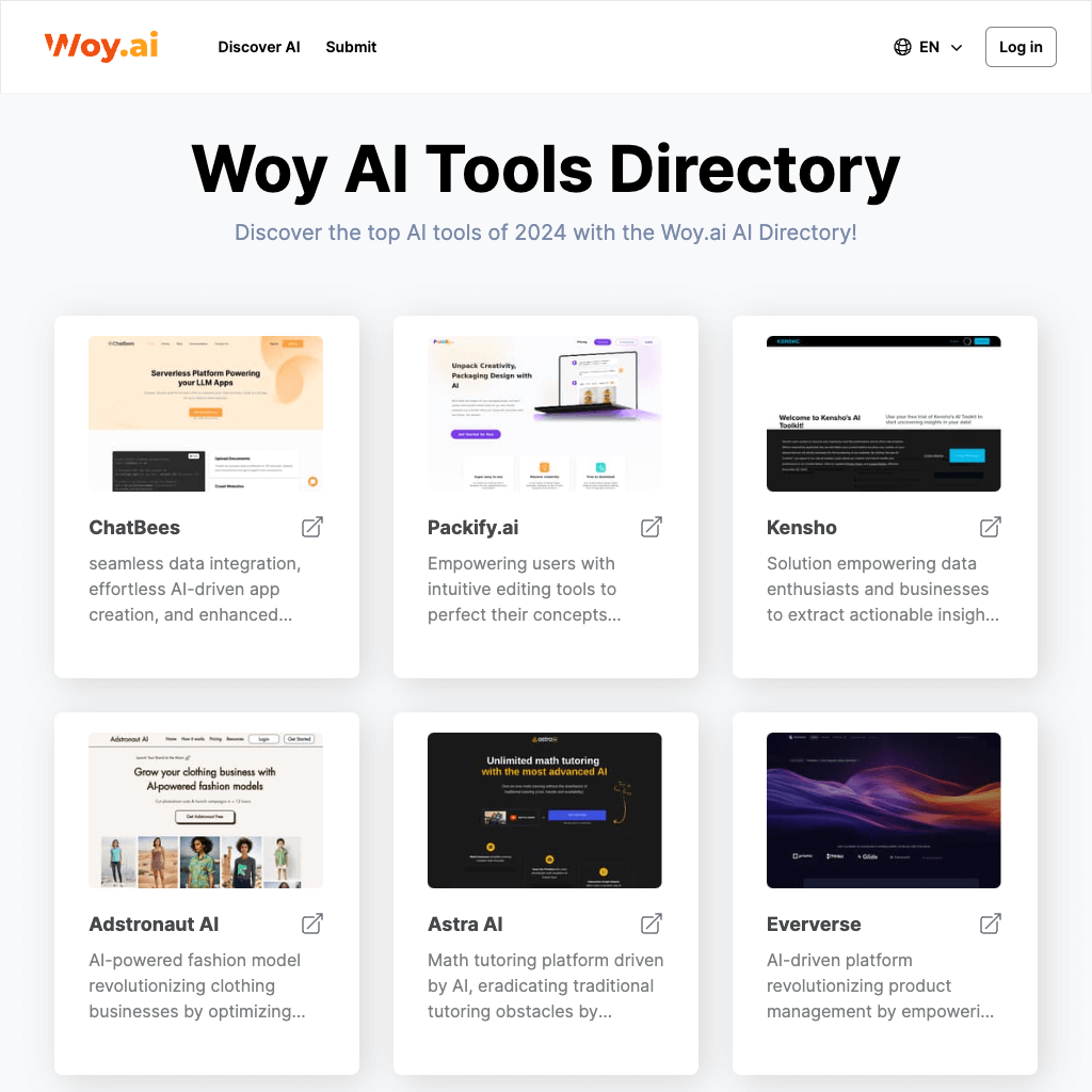 Woy AI Directory: List of the Best & Latest AI Tools in 2024