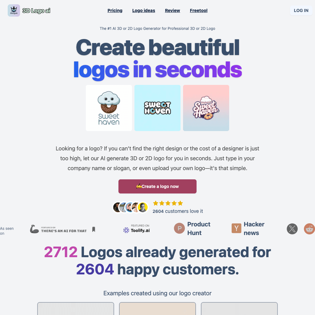 The #1 AI 3D or 2D Logo Generator for Professional 3D or 2D Logo | 3dlogoai