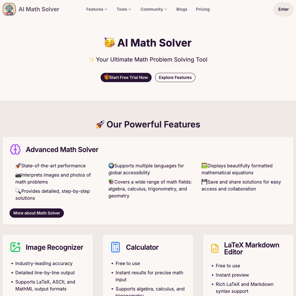 AI Math Solver | Free Trial