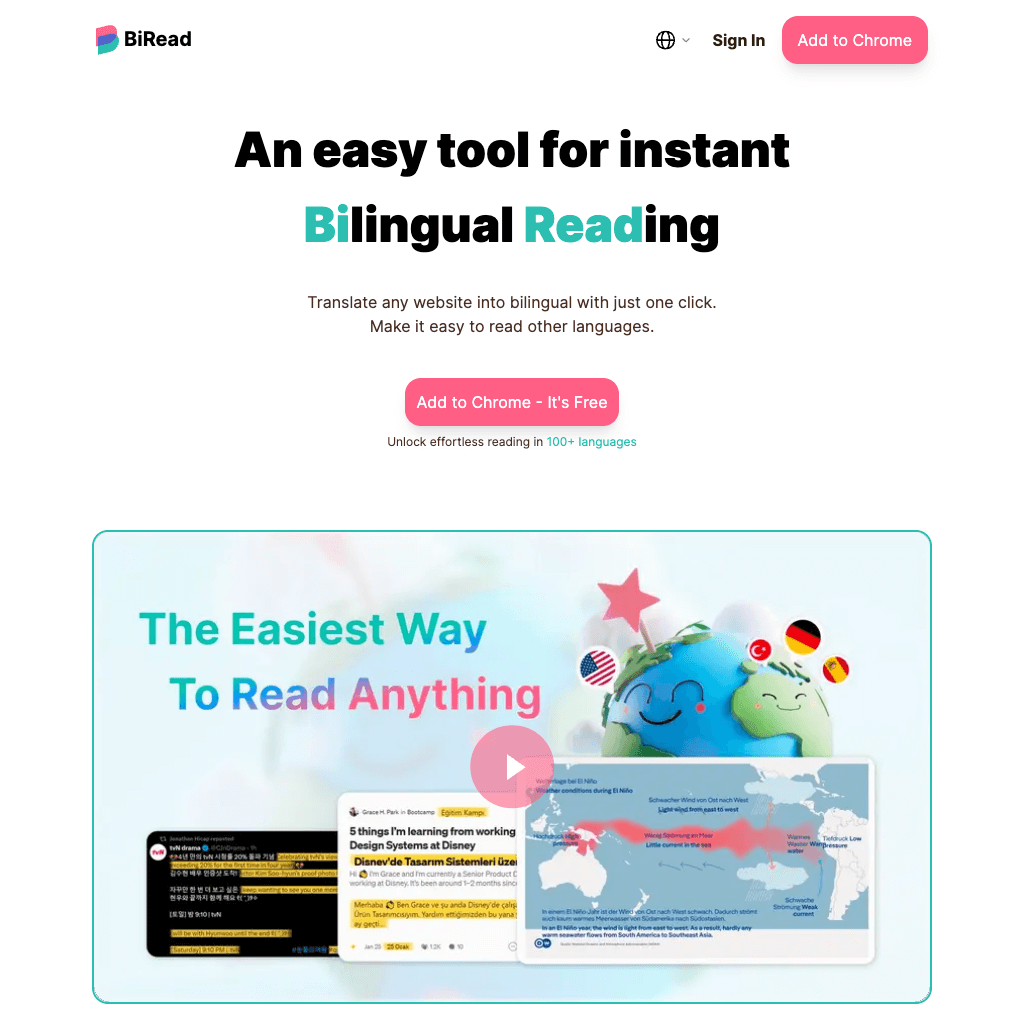 BiRead - An Easy Tool for Instant Bilingual Reading