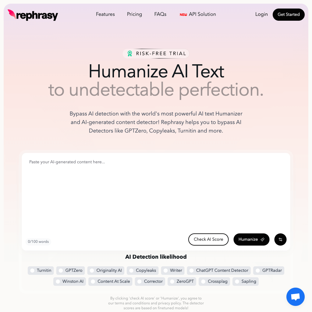 AI Humanizer and AI Content Detector – Rephrasy