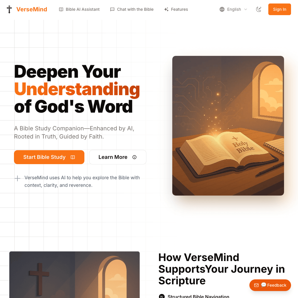 VerseMind - AI Bible Study Tool for Deeper Understanding of Scripture