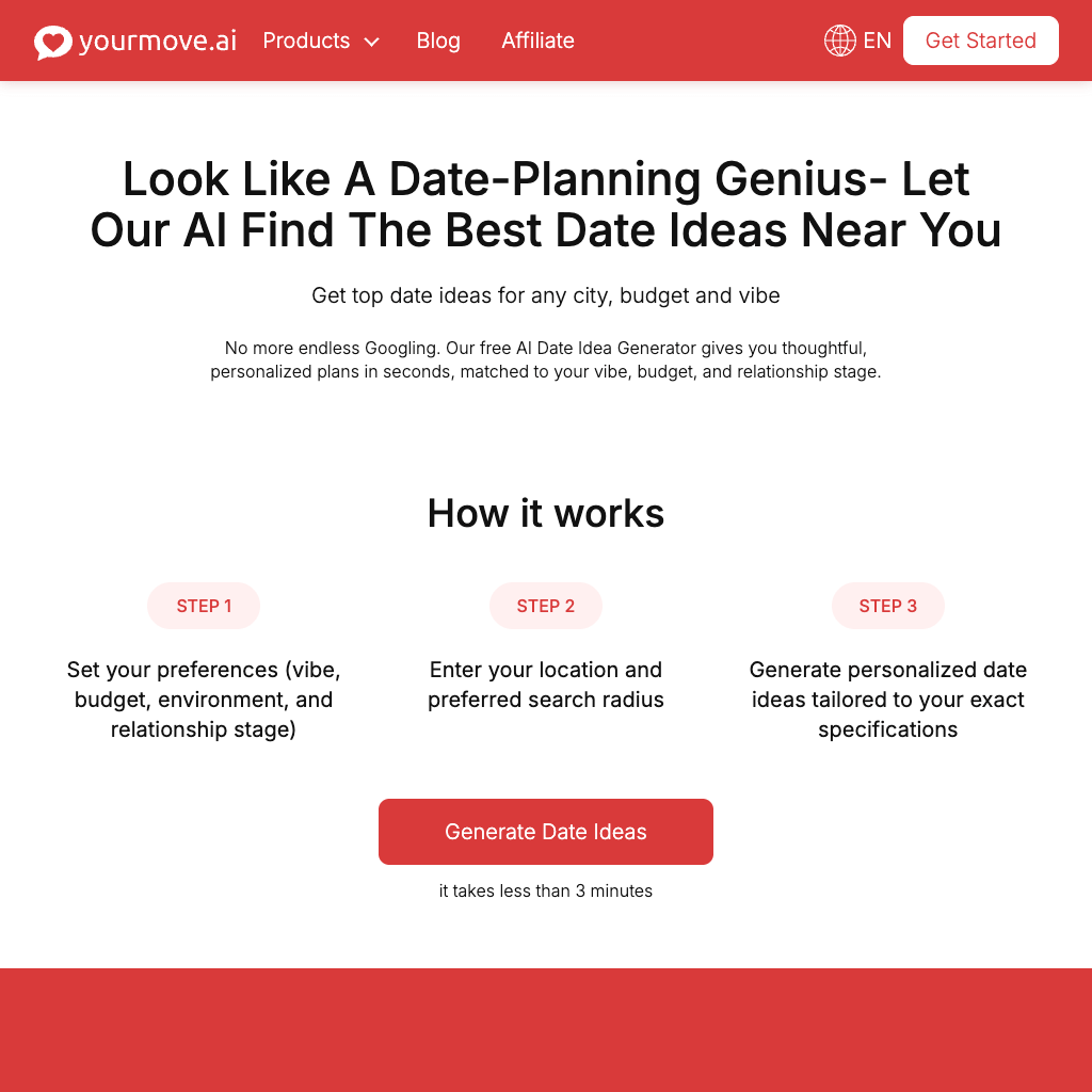 Free Date Idea Generator | Let AI Find Date Ideas Near You