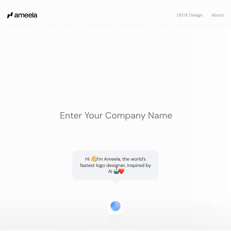 Ameela - Free Logo Design Maker for Startups, inspired by AI
