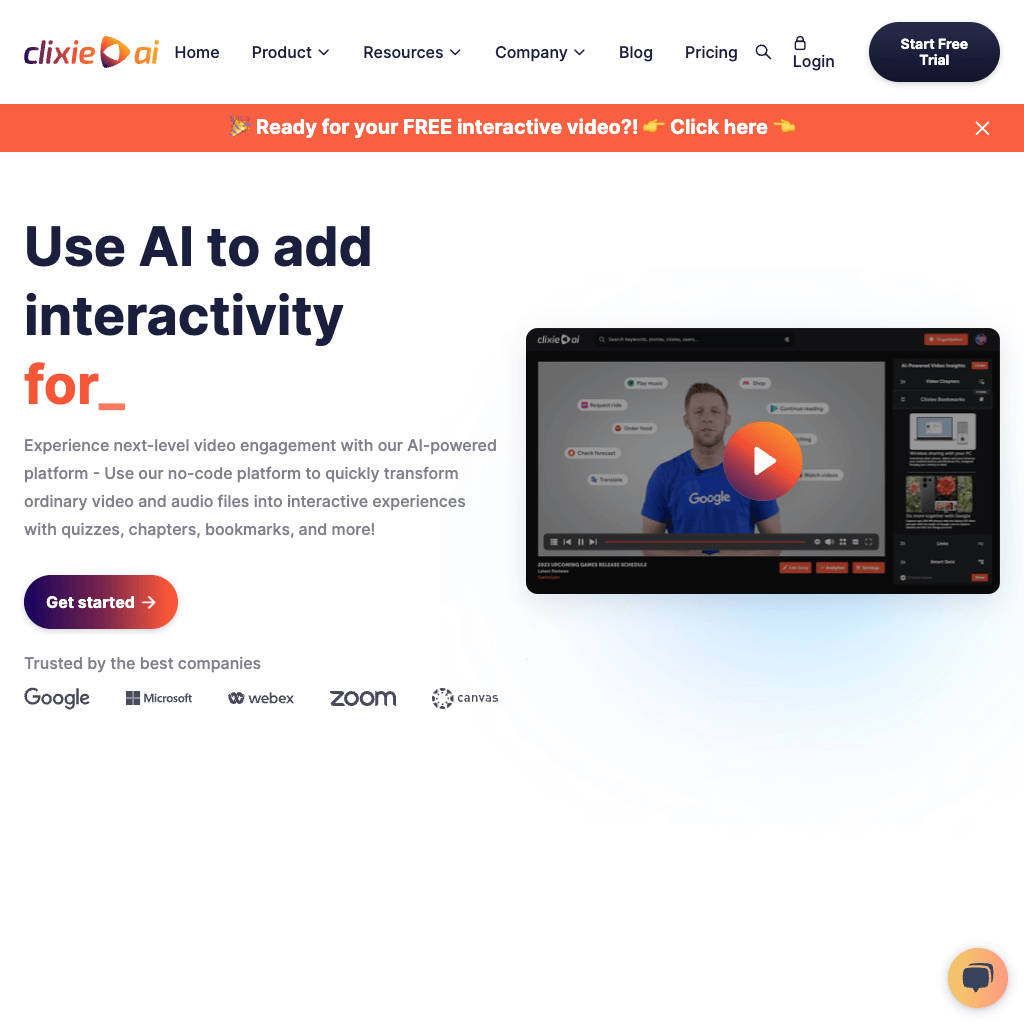 Clixie.ai - Get a Free Interactive Video