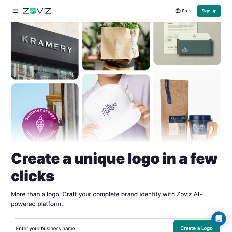 Zoviz - One-Click Branding, Create Logos & Brand kit Instantly